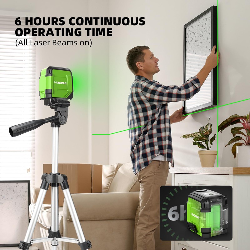 Laser Level with Tripod, HUEPAR 98Ft Self Leveling Laser Level