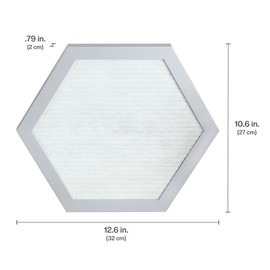 Melannco Felt Letter Board, Hexagonal, with Letters & Numbers, for Announcements, White & Silver