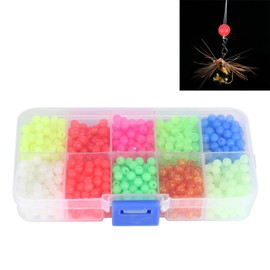 Fishing Beads Plastic Luminous, 1000pcs/Box Round Beads Fishing Tackle Lures with Glow in Dark for Outdoor Fishing