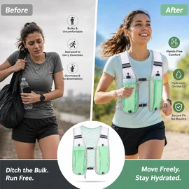 Hydration Running Vest for Outdoor Training – Lightweight Water Bottle Backpack for Marathon & Hiking