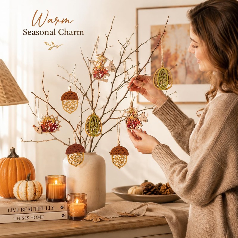 Autumn Tree Decorations 12Pcs Hanging Tree Ornaments, Autumn Decorations