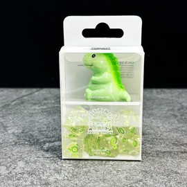 Sage's Portal Familiars Dice and Toy Set Combo Resin DND Dice Set Polyhedral Dice Set for Dungeons and Dragons RPG Pathfinder Tabletop TTRPG (Green Dragon + Toy)