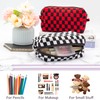 PAZIMIIK Checkered Makeup Bag for Purse Portable Zipper Make Up