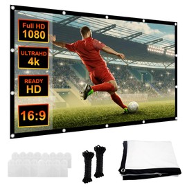 DASIAUTOEM 100 Inch Canvas Projector, 16:9 HD 4K Projector Screen Screen, Foldable Projection Screen, Portable Screen for Home, Sports Events, Terrace, Meetings