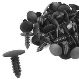 A ABSOPRO Pack of 40 Bolt Rivets 5 mm Hole Diameter Mounting Clips Plastic Black