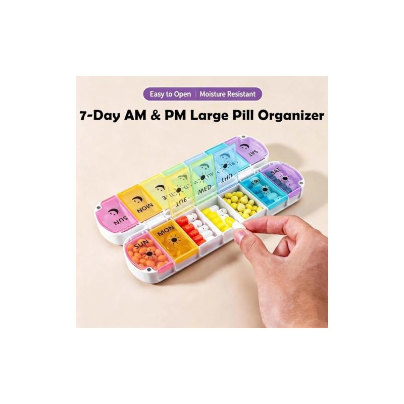 Pill Organiser 2 Times a Day & AM PM Tablet