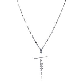 Dczosily Cross Necklace for Men Women Stainless Steel Mens Necklaces