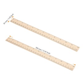 "MUKCHAP 72 Pieces 30 cm/12 Inch Wooden Rulers, Inch with Centimetre Wooden Ruler for Office and Home