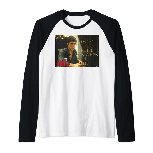 Scarface Tony Montana I Always Tell The Truth Raglan Baseball
