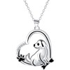 Love Heart Dog Pendant Necklace for Women Girls Adjustable Size