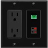 RiteAV 15A Power Outlet 1 Port SC-APC-Simplex 1 SPEAKER Jack Decorative Wall Plate [Black]