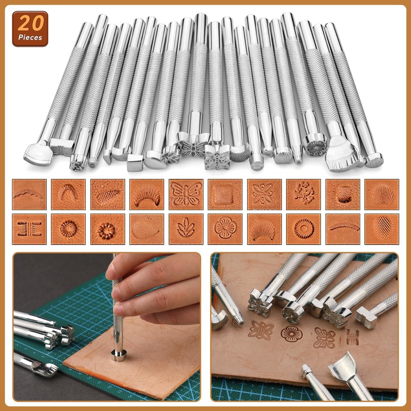Jupean 458 Pieces Leather Tools, Leather Working Tools, Leathercraft Tools