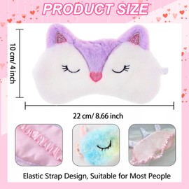 Asheyya 4PCS Kids Eye Masks for Sleeping, Soft Cute Animal Image Kids Sleep Mask for Girls Adult Children