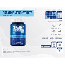 Gomitas de creatina monohidratada | Suplemento Alimenticio con Creatina Monohidratada | 5 g por Porción | Sabor Mora Azul | Aporte Nutricional para De