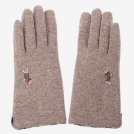 Daks (신세계강남점)베이지 퍼피자수 울 여성장갑 DCGV7F202I2 (Sinsaegae Gangnam Store) Beige Puppy Embroidery Wool Women's Gloves DCGV7F202I2