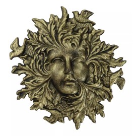 Ebros Gift Cast Iron Antiqued Forest Spirit Goddess Celtic Greenwoman Ent Face Wall Decor