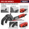 YBQSPLY Pipe Wrench Set, 10” and 15” Self Adjusting Wrench