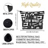 JXGZSO Funny Sewing Machine Cosmetic Bag Sew What Zipper Pouch