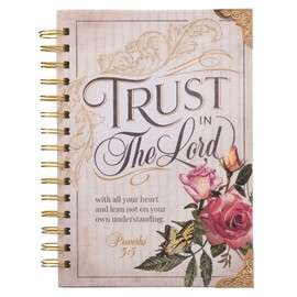 Christian Art Gifts Journal w/Scripture for Women Trust In The Lord Butterfly Proverbs 3:4 Bible Verse Burgundy 192 Ruled Pages, Large Hardcover Notebook, Wire Bound