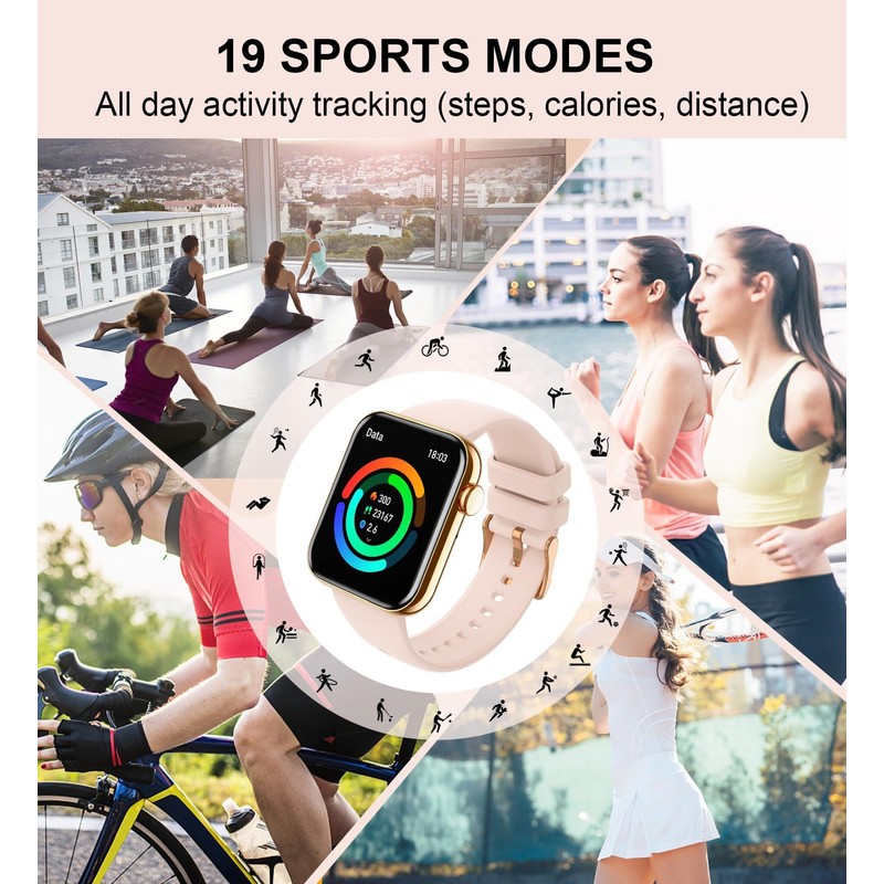 Smart Watch with Bluetooth Call,Women SmartWatch with 3 Bracelets,Waterproof Running
