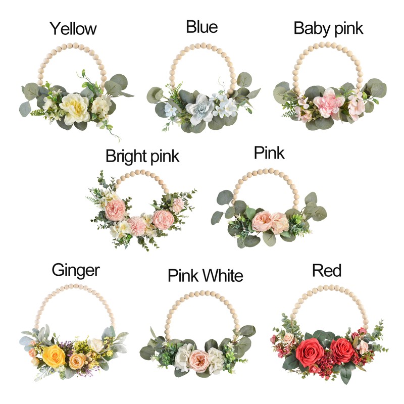Artificial Garland Wood Pearl Decorative Flower Wreath Tea Garland Home