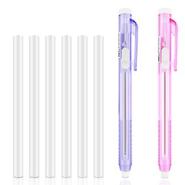 2pcs Mechanical Eraser Pens with 6pcs Replacement Eraser Pen Refills,Ymapinc Retractable Pen Style Erasers,Retractable Eraser for School Office Home Writing Painting Sketching Students