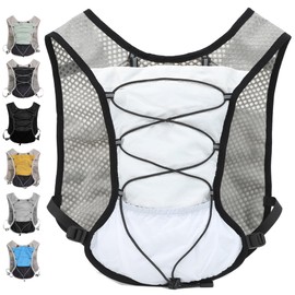 Hydration Running Vest for Women Men, Water Vest Backpack 2L, Lightweight Hydration Pack Water Backpack for Hiking, Trail Marathon Race (Pack with 2L Water Bladder) - White