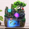 Fountain Waterfall Desktop with Light Indoor Fountain Zen Meditation Plants