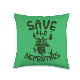 Save the Nepenthes for Lovers of Pitcher Plants Graphic Throw Pillow