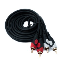 SYSTEM-S RCA 2 RCA Cable 1.8 m Male to Male Stereo AV Adapter in Black