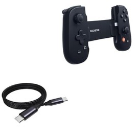 BoxWave Cable Compatible with Backbone One (IP) - DirectSync PD Cable (3ft) - USB-C to USB-C (100W), Type C Braided Charge and Fast Sync - Jet Black