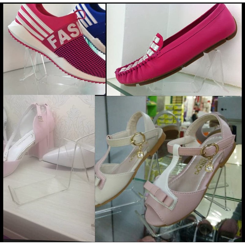 Wresty 2 Pair/4 Pcs Acrylic Shoe Store Display Stands Clear