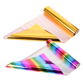 Operitacx 2rolls DIY Heat Activated Foil Transfer of Versatile Foil Paper for Crafting Invitations and Holiday Wrapping Gold