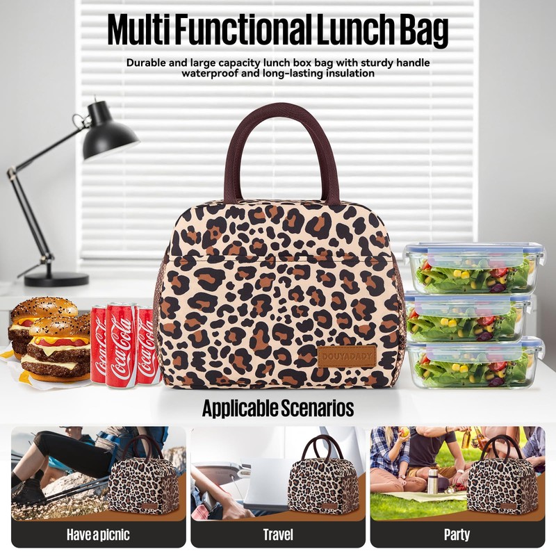 douyadady Lunch Bag Women/Men Lunch Box Women/Men (leopard)
