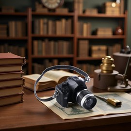 Black 1:4 Scale Mini Camera Prop Ornament Vintage Camera Model Decoration Accessories, Miniature Digital Camera Mini Photography Props Dollhouse Decor