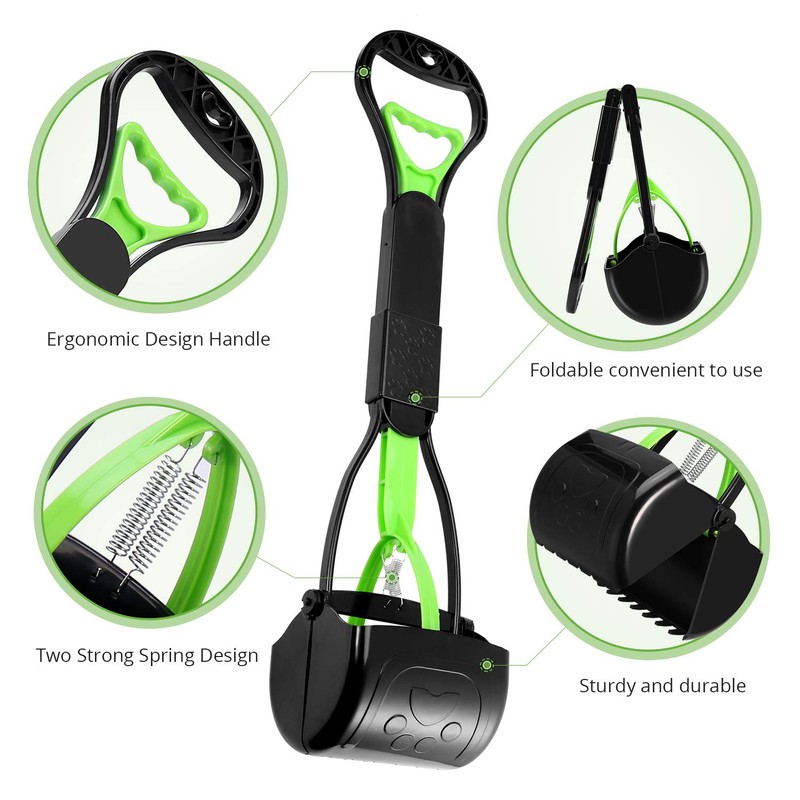 PPOGOO Non-Breakable Pet Pooper Scooper for Dogs and Cats with