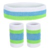 PATIKIL Sports Wristband and Headband Set 8x10cm Cotton Terry Cotton
