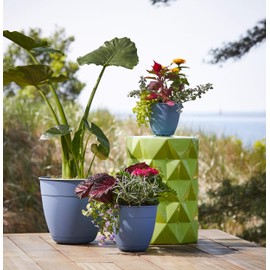 Bloem Dayton Recycled Plastic Planter (DAY0671), Ocean Blue, 6", 6"