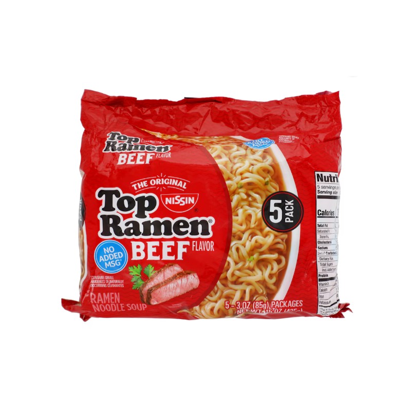 Nissin Top Ramen Beef-Flavored Noodle Soup, 5-ct. 2 Packs *SPECIAL*