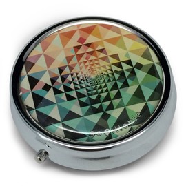 GOPILLABLE Purse Pill Box OR Pocket Pill Box - -Decorative Kaleidoscope case Featuring 3 compartments for Convenient Medication Organization.