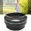 Optical Glass 0.45x WideAngle Black Additional Lens for 49mm Camera