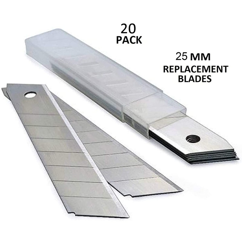 25MM Heavy Duty Utility Knife, Box Cutter with 20pcs SK-5