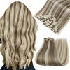 Easyouth Clip in Extension Blonde Highlight 20Inch Clip on Human