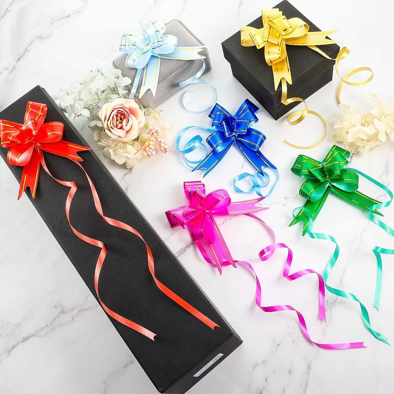 DARENYI 100 Pcs Pull Bows,10 Colors Present Basket Pull Bows
