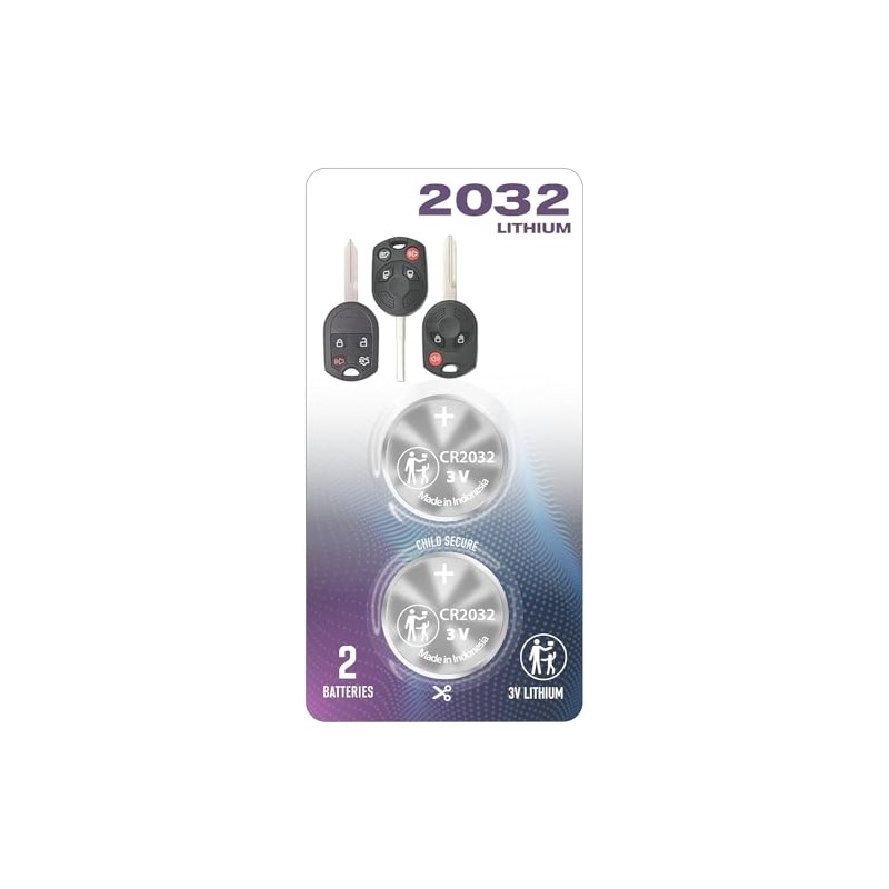 (2 Pack) CR2032 Remote Key Fob Battery OEM (Bundle) fits