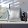 BRAWARM Silver Leather Throw Pillow Covers 18 X 18 Inches