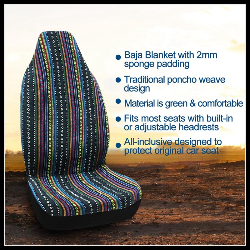 Hihaha Automotive Universal Baja Blanket Bucket Seat Cover for Car