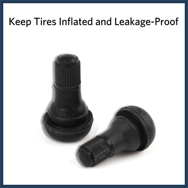 INFINAUTO 4pcs Car TR412 Black Rubber Short Snap-In Tire Valve