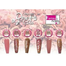 Colecciones Fantasy Nails Acrilico 6 Pz Color Rose gold                                                                                               