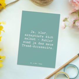 Mr. & Mrs. Panda Postkarte Spruch Selbstakzeptanz Trend - Geschenk, liebevoller Gedanke, Einladung Geburtstag, Mitgefühl, Einladung, Stärke,